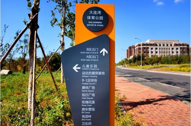 大连湾体育公园指示牌制作