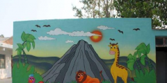 幼儿园彩绘形象墙