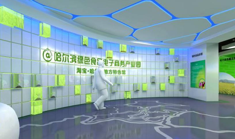 生物公司展厅形象墙设计图片
