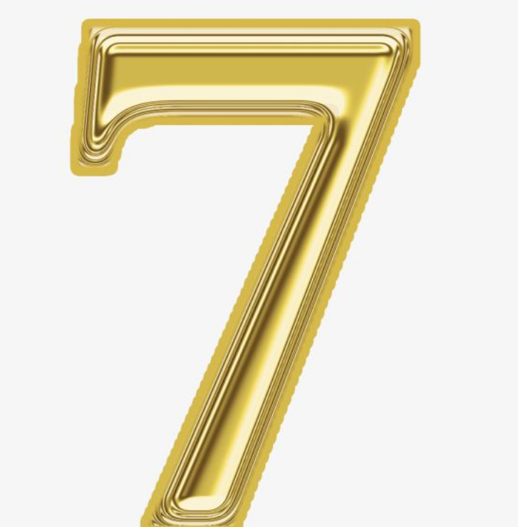 金色金属质感数字7