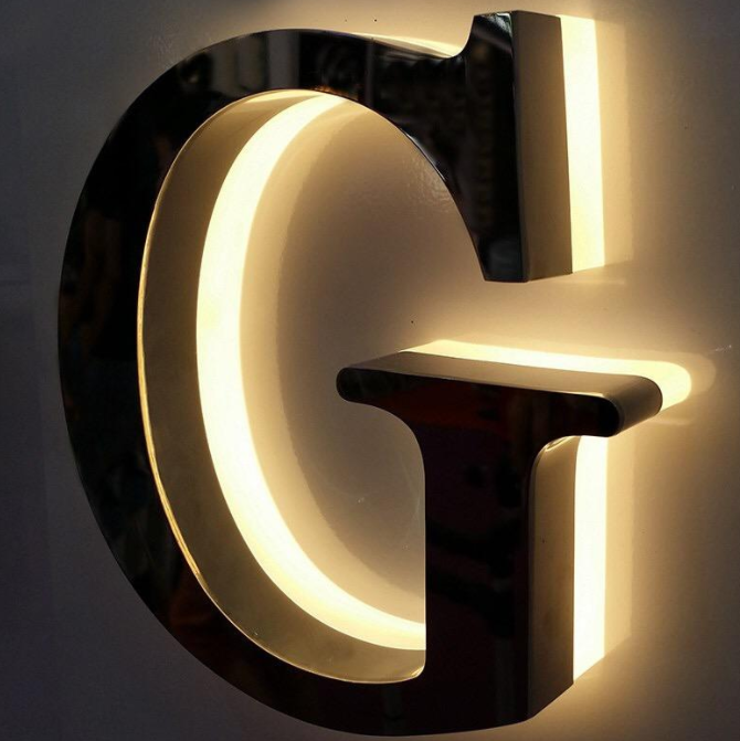 led金属立体发光字不锈钢电镀钛金全彩发光字户外广告牌制